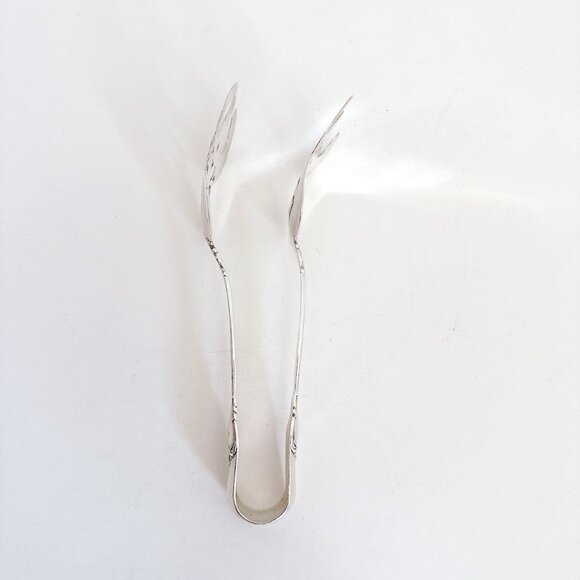 GORHAM STERLING SILVER ASPARAGUS TONGS 9" LONG CHANTILLY NO MONOGRAM - Picture 8 of 13